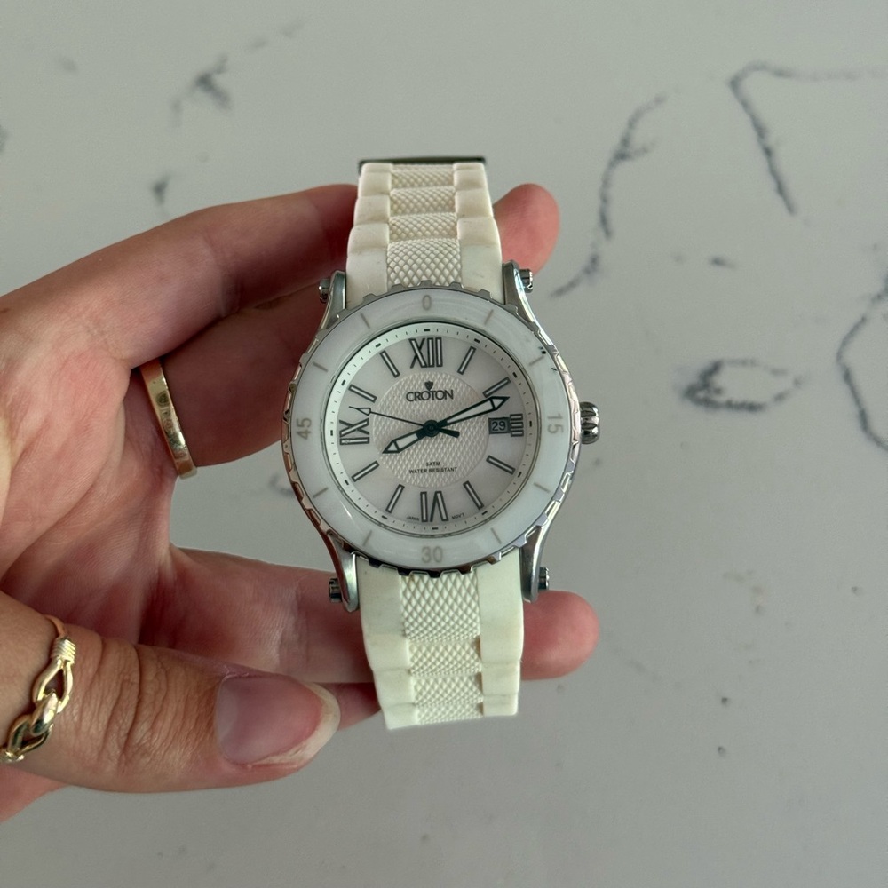 Croton White Watch with Silver Details